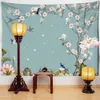 Tapestries Bloem en vogelschildering Orchidee Verse tapijtwand Hangende eenvoudige Chinese Boheemse stijl Dormitory Room Decor