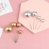 Party Supplies 20pcs Golden Ball Cake Topper Birthday Cupcake For Decoration