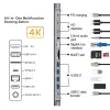 Napędza koncentrator USB typu C do 2 podwójnego monitora HDMI z Gigabit RJ45 USB PD PD 3,5 mm SD/TF Adapter transmisji danych USBC dla Book Pro