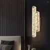 Lampada a parete fkl moderna cristallo oro cromo semplice soggiorno sfondo televisivo navale nordica camera da letto lussuosa luce a led luce