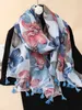 Châles femmes écharpe à fleur imprimé hijab châles doux et enveloppe Tessale Femme Foulard Designer Pashmina Bandana Headscarf D240426