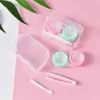 Contactlens Accessoires 1Set Plastic Contact Lens Doos Holder Leuke kleine mini Tweezer Stick Eyewear Bag Container Contactlenzen Soak Opslag Random D240426