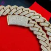 Aangepaste mode hiphop sieraden goudplateren 20 mm 22 mm 925 zilveren ketting ijs uit Moissanite Diamond Cubaanse ketting
