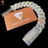 Lifeng Jewelry Design à deux tons Miami Cuban Link Chain Set Bijoux Men Hiphop Moissanite Sterling Silver Cuban Chain Collier