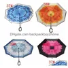 Regenschirme NewReverse Windschutz umgekehrte Schicht invertierte Regenschirm innen heraus