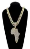 Colliers pendentifs Fashion Crystal Africa Map Collier pour femmes Men039 ACCESSOIRES HIP HOP BIELLIS