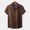 New Printed Short Sleeved Shirt for Men's Casual Oversized Loose Beach Hawaiian Men's Shirt