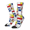 Chaussettes masculines Mondrian minimaliste de Stijl Art moderne Fatfatin Stocks de haute qualité toute la saison pour les cadeaux de l'homme