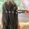 Haarclips Bronrettes Fashion Crystal Flowers Haarclips voor vrouwen Girls Rhinestones Braid Hairspins Pony Bony Side Clip Barrettes Koreaanse haaraccessoires 240426