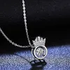 Sterling Sier S925 Hanger Mosang Diamond Smart ketting Dames Kroon Jumping Heart Sier Pendant kraagketen