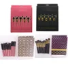 Makeup Brush Set 10pcs Pink Black Cosmetics Eye Foundation BB Cream Powder Blush Kabuki Brush Kit Make Up Brushes Tools1237115