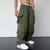 Męskie spodnie harajuku ultra drobne węglowodanowe spodnie parasolowe dla męskiej Y2K Hip Hop Street Vear retro szerokie nogi jagger torb