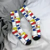 Chaussettes masculines Mondrian minimaliste de Stijl Art moderne Fatfatin Stocks de haute qualité toute la saison pour les cadeaux de l'homme