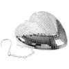 Decorative Figurines Disco Party Decorations Decorate Mirror Surface Ball Silver Iron Reflective Heart Shaped