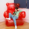 Decorative Figurines Inflatable Gummy Bear Shaped Armchair Durable PVC Blow Up Lazy Sofa Sleeping Bag For Home Yard Travel Camping Folding