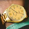 Wristwatches Mens Roman Diamond Scale Fashion Leisure Sports Waterproof Steel Strip Quartz Date Reno Masculino Q240426