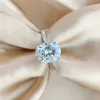 Kettingen Cosfix 2ct Moissanite Diamond solitiare verlovingsringen voor vrouwen