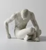 彫刻高品質のモダンなセラミックキャラクター彫刻ヌードアートマン像抽象思想家のフィギュアゲイエンジェルジュブニールオルナム8917952