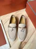 10a toppkvalitet LP -skor Summer Walk Charms Parstil Utsmyckad Suede Designer Loafers Moccasins äkta läder Casual Flats