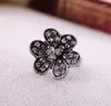 Ringas de cluster Vintage Crystal Flower Antique Gold Silver Color for Women Jóias por atacado