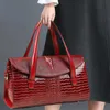 Bolsa de padrões da moda de couro versátil de meia-idade de meia-idade mom