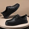 Kledingschoenen All Black Chef Men's Business Casual Classic Kitchen Work Board leer voor mannen