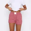 Frauen Shorts Frauen Y2K gestreifte Pyjama Shorts Elastic Taille Wide Bein Gingham Boxer Lounge Shorts Poked PJ Bottom Goes Out Out Out Out Out Out D240426