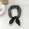 Bandanas Durag Spring Korean Ins Simple Black and White Silk Scarf Tie Scarf Hair Tie Professional Satin Scarf 240426