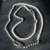 New Desgin 18k Gold Plated 925 Sterling Silver Lab Diamond Pearl Moissanite Hip Hop Rosary Bead Chain