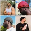 Bandanas Durag Mens Retro Halo Turbo Solid Solid Style Bandon Utilisé pour décorer le foulard à double couche.