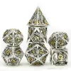 Spelning Ny 7st Metal för DND DICE SET SOLID POLYHEDRAL DD DICE DCE DND ROLLE SPEL MTG RPG ROL PATHFINDER BOARDE GALES SPEL