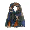 Шальцы модные женщины бренд Viscose Scarf Big Letal Floral Voile Hijab Shalls и завершают женские универсальные эхарп -дизайнер 180*80 см D240426