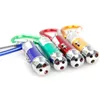 Hoge kwaliteit 3 op 1 LED -licht + laserpointer + UV LED -zaklamp Keychain Money Detector Licht 6 kleuren