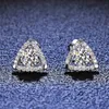 Geometrisk Mosang Diamond Stud S925 Sier Triangle Stud Ins Accores smycken Live Broadcast