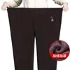 Pantalon féminin surdimensionn 8xl épaissoir plus en velours maman vintage harem harem chaud harem pantalones élastique pantalon classique