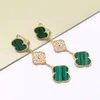 Orecchini designer Fiore a quattro foglie Clover Luxury Stud Women Charm Gioielli retrò Gold Vanclef Earring Regali vintage 7809