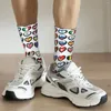 Men's Socks Eurovision Song Contest Flags Hearts Harajuku Quality Stockings All Season Long For Man's Woman's Birthday Present