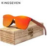 Kingseven Rimless Polarized Wood Solglasögon Män Square Frame UV400 Sun Glasses Women Sun Glasses Man Oculos de Sol Feminino Y20061723021