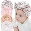 Bandanas Durag New Velvet Turbo Baby Beanie Caps Baby Hat Indian Girls Hat Turbo Flower Printed Baby Hat Baby Headband Childrens Headwear 240426