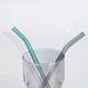 Strawing di vetro riutilizzabile da 20 cm eco di bere eco -borosilicato chiaro colorato piegata con paglia dritta per cocktail di latte