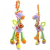 Mobiler# Soft Giraffe Animal Handbells Rattles Plush Infant Baby Development Handle Toys Hot Selling With Teether Baby Toy för nyfödda D240426