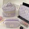 2024 New Berry Color Plaid Bag Cosmetic Sag