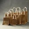 Boodschappentassen jute tote tas jute cadeau herbruikbare supermarkt met handvat voor het decoreren van kunst ambachtelijke bookbag evenementen scholen strand t