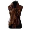Sjaals transparante organza zijdeachtige sjaals en wraps elegante zonnebrandcrème zachte lange glanzende mantel sjaals stevige kleur bruids sjaal d240426