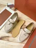 10a toppkvalitet LP -skor Summer Walk Charms Parstil Utsmyckad Suede Designer Loafers Moccasins äkta läder Casual Flats