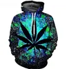 Mens Hoodies Sweatshirts Mens Sweetshirts Weed Leaf Print 3D Hoodie Stor långärmad O-Neck Hoodie dragkedja Herrkläder Street Clothing Fashion Top 240425