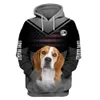 Heren Hoodies Sweatshirts Y2K Mens Hoodie Nieuw dierenhondenpatroon Little Hound Hoodie 3D Gedrukte rits/sweatshirt Dames Basisrol spelen Kleding 240425