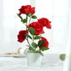 Kwiaty dekoracyjne sztuczny garnek rośliny Nowoczesna symulacja kwiatów róży donita