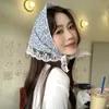 Bandanas Durag Korean Lace Retro Triangle Scarf Solid Headband Trend Elegant Womens Y2K Jewelry 2024 INS Bandana 240426