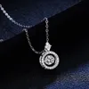 Sterling 1 cravatta a diamante ruscello da donna con sacchetto tondo flessibile saltare il cuore a pendente clavicola